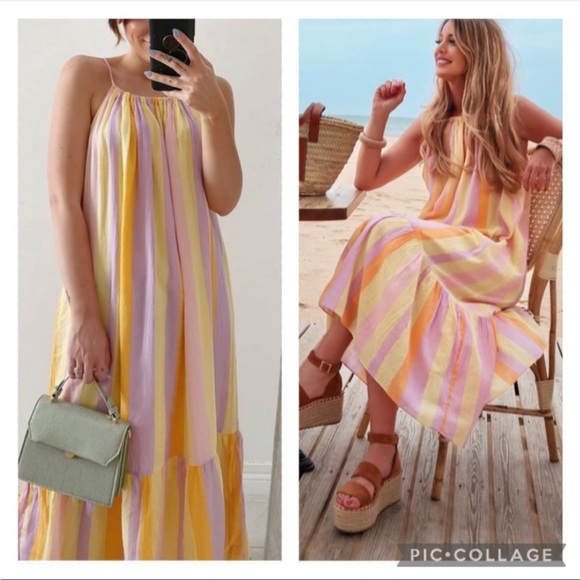 NWT Mango Striped Summer Dress Small - Picture 2 of 2